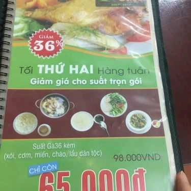 Thực đơn- Nhà Hàng Gà 36 Trúc Khê