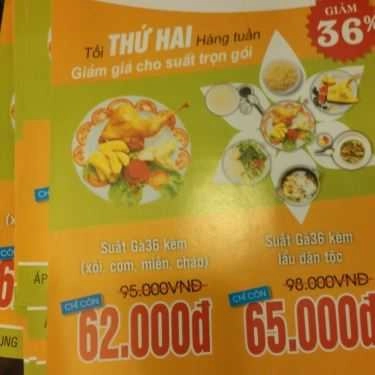 Thực đơn- Nhà Hàng Gà 36 Trúc Khê