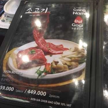 Thực đơn- Nhà Hàng GangNam Bulgogi - AEON Mall Long Biên