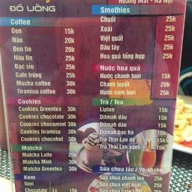 Thực đơn- Gaoo Coffee - Vĩnh Hưng