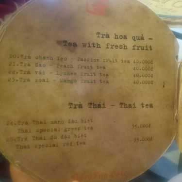 Thực đơn- GaraFun Cafe - Lý Quốc Sư