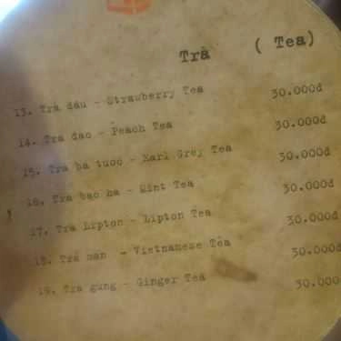Thực đơn- GaraFun Cafe - Lý Quốc Sư