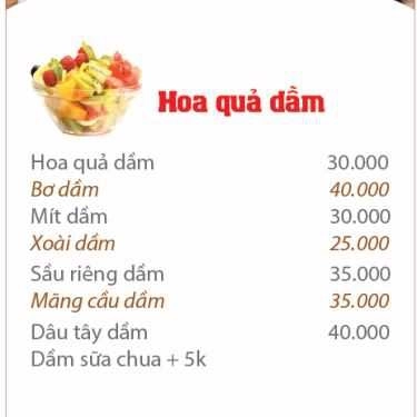 Thực đơn- Garden Coffee - Thái Hà