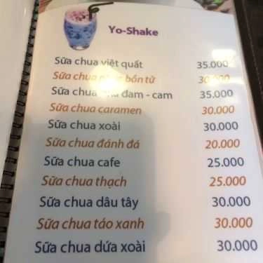 Thực đơn- Garden Coffee - Thái Hà