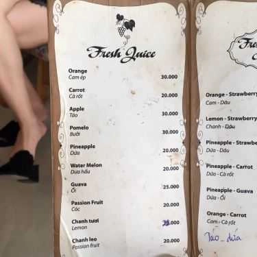 Thực đơn- Gấu Coffee Juice