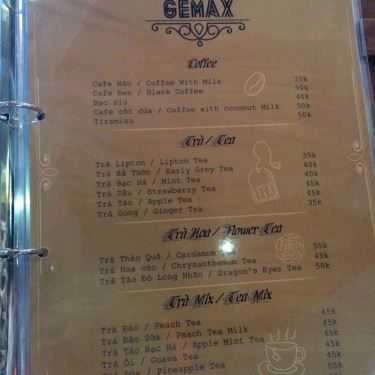 Thực đơn- Gemax Coffee