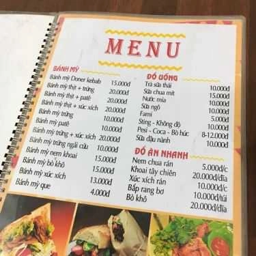 Thực đơn- Gia Bảo - Bánh Mì & Đồ Ăn Vặt
