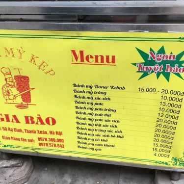 Thực đơn- Gia Bảo - Bánh Mì & Đồ Ăn Vặt