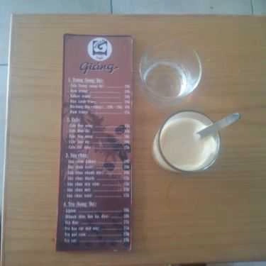 Thực đơn- Giảng Cafe - Đại Cồ Việt