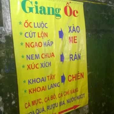 Thực đơn- Ăn vặt Giang Ốc - Pháo Đài Láng