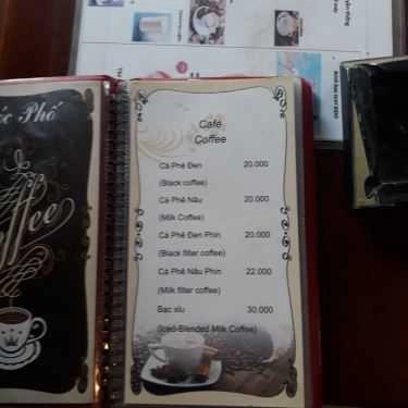 Thực đơn- Góc Phố Cafe - Trần Đại Nghĩa