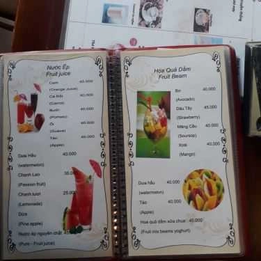 Thực đơn- Góc Phố Cafe - Trần Đại Nghĩa