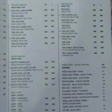 Thực đơn- Goky - Tea, Coffee & Juice - Bách Khoa