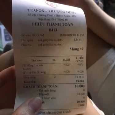 Tổng hợp- Cafe TeaFox - Thượng Đình