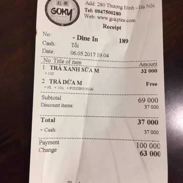 Thực đơn- Cafe TeaFox - Thượng Đình