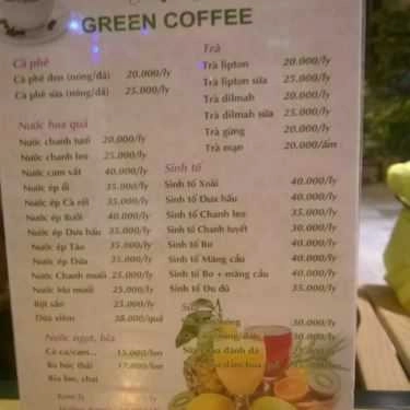 Thực đơn- Green Coffee - Trần Vỹ