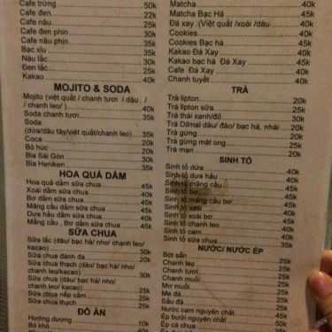 Thực đơn- Gugi Cafe - Vũ Phạm Hàm