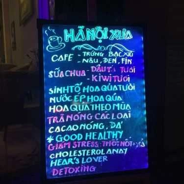 Thực đơn- Hà Nội Xưa Cafe