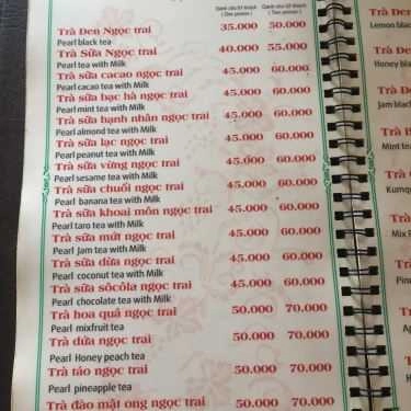 Thực đơn- Cafe Hà Thành Trà