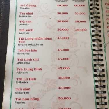 Thực đơn- Cafe Hà Thành Trà