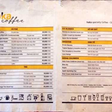 Thực đơn- Haka Coffee