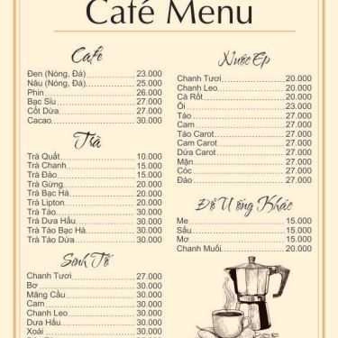 Thực đơn- Cafe Halata Juice - Nước Ép & Trà Hoa Quả