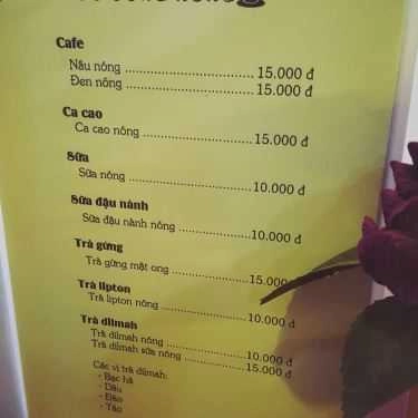 Thực đơn- Happy Coffee - Bắc Hồng