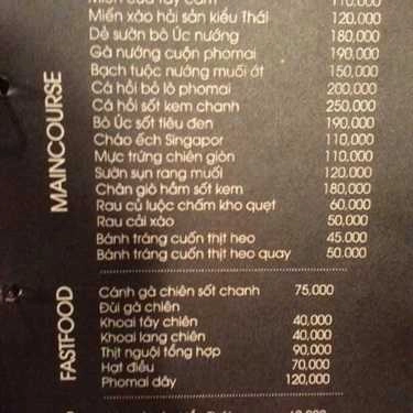 Thực đơn- Cafe Hapuccino & Gelato - Vũ Trọng Phụng
