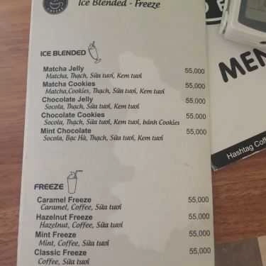 Thực đơn- Hashtag Coffee - Trần Khát Chân