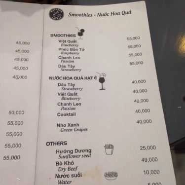 Thực đơn- Hashtag Coffee - Trần Khát Chân