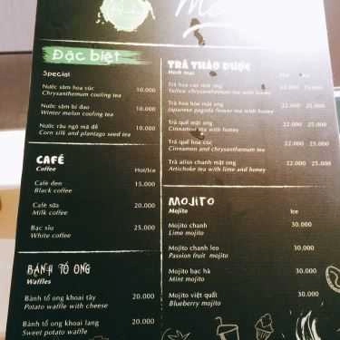 Thực đơn- Cafe Herbie - Trà Thảo Dược Detox
