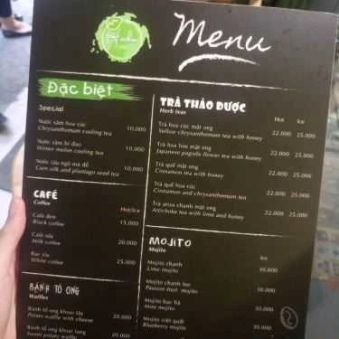 Thực đơn- Cafe Herbie - Trà Thảo Dược Detox