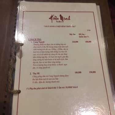Thực đơn- Cafe Hiền Minh Tea - Trà Sen Ướp Gạo