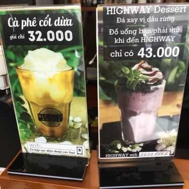 Thực đơn- Highway Coffee