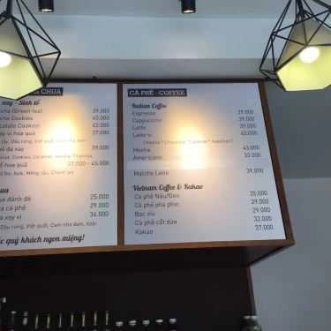 Thực đơn- Highway Coffee