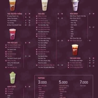 Thực đơn- Cafe Hikit Tea - Trà Sữa Đài Loan - Định Công Hạ