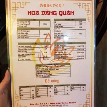 Thực đơn- Nhà Hàng Hoa Đăng Quán - Ẩm Thực Việt