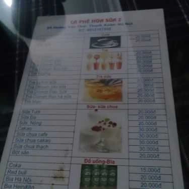 Thực đơn- Hoa Sữa 2 Cafe