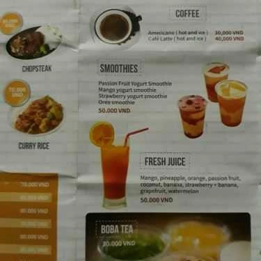 Thực đơn- Hollywood Cafe - Lotte Center