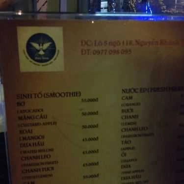 Thực đơn- Cafe Holy Zone - Nguyễn Khánh Toàn