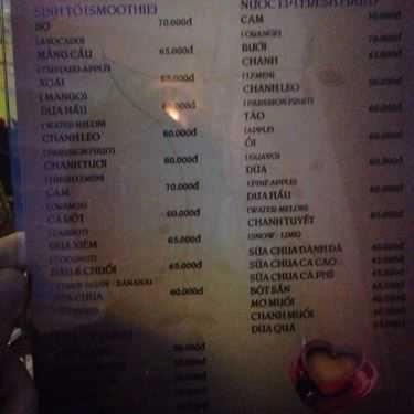 Thực đơn- Cafe Holy Zone - Nguyễn Khánh Toàn