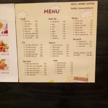 Thực đơn- Home Coffee - Nguyễn Hiền