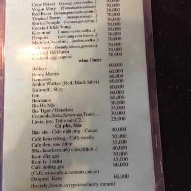 Thực đơn- Hồng Trà Cafe