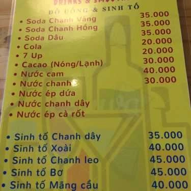 Thực đơn- Hotdog Cafe