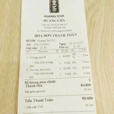 Thực đơn- Cafe Huang Cha