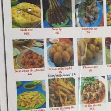 Thực đơn- Ăn vặt Hường - Bánh Xèo & Nem Lụi
