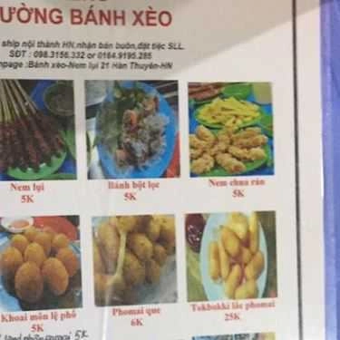 Thực đơn- Ăn vặt Hường - Bánh Xèo & Nem Lụi