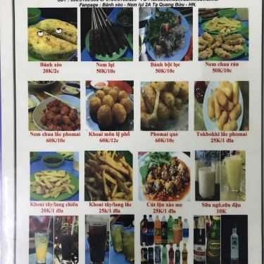 Thực đơn- Ăn vặt Hường - Bánh Xèo & Nem Lụi