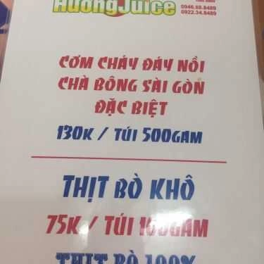 Thực đơn- Cafe Hương Juice - Hàng Lược