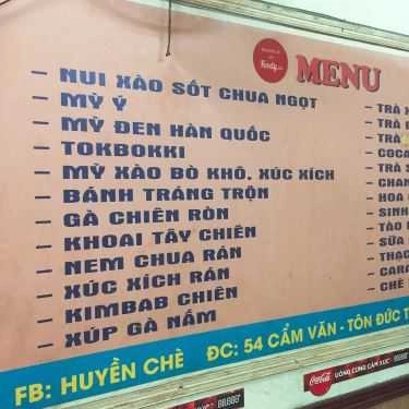 Thực đơn- Cafe Huyền Chè - Tôn Đức Thắng